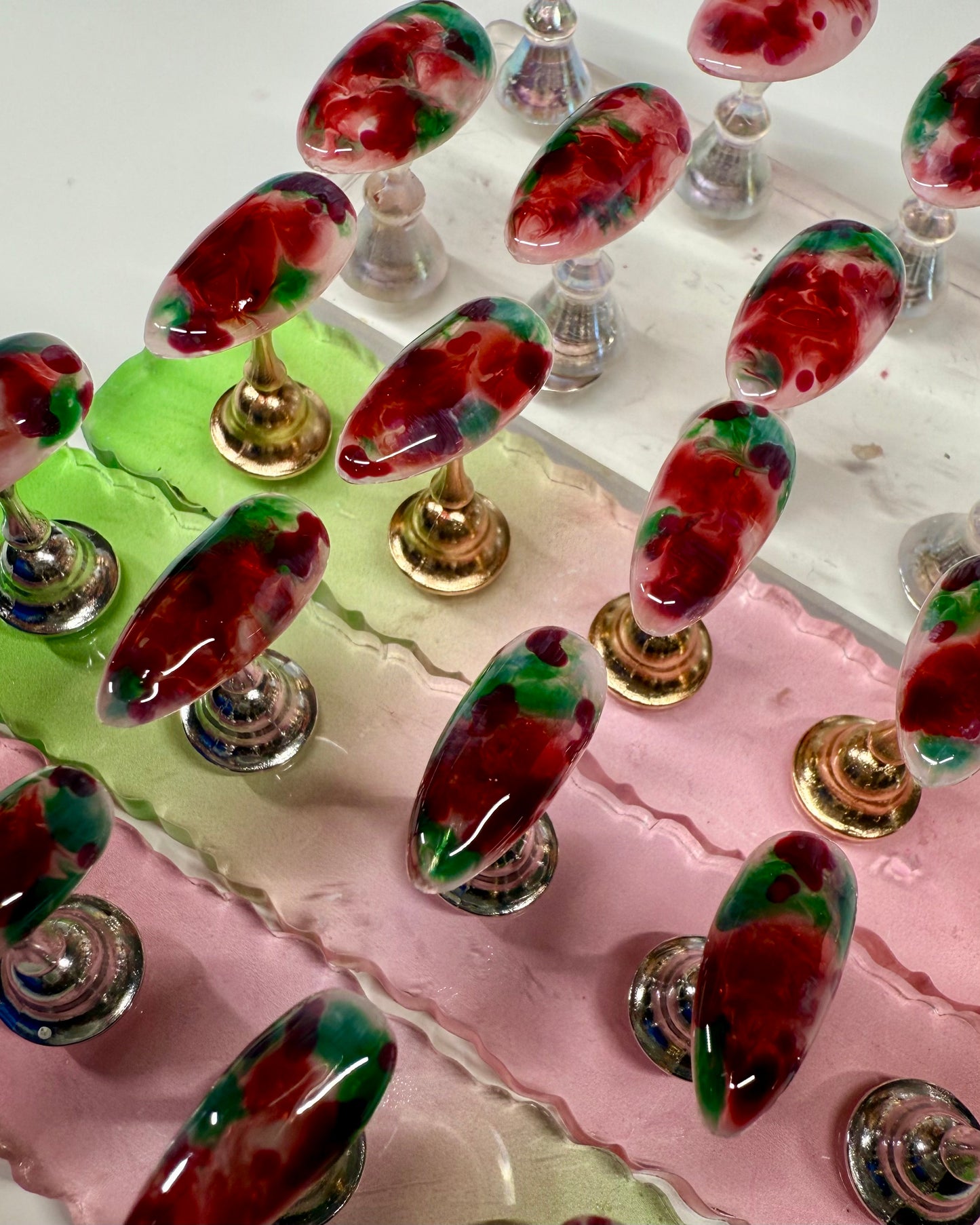 Strawberry Tortoise Marble Set🍓(Full set of 24 nails)