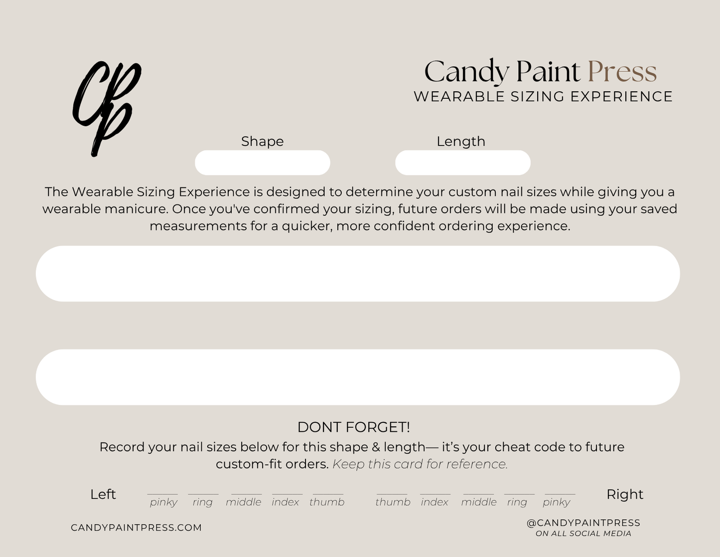 The Wearable Sizing Experience