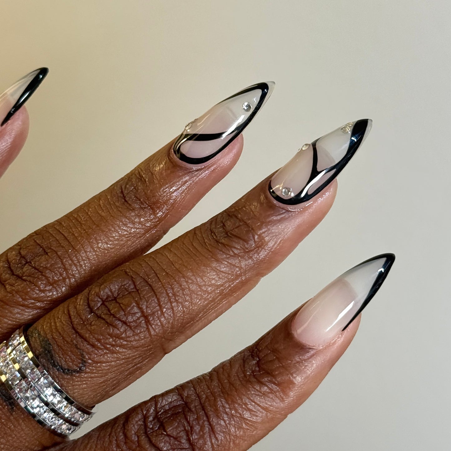 Natural White w/ Sleek Black French